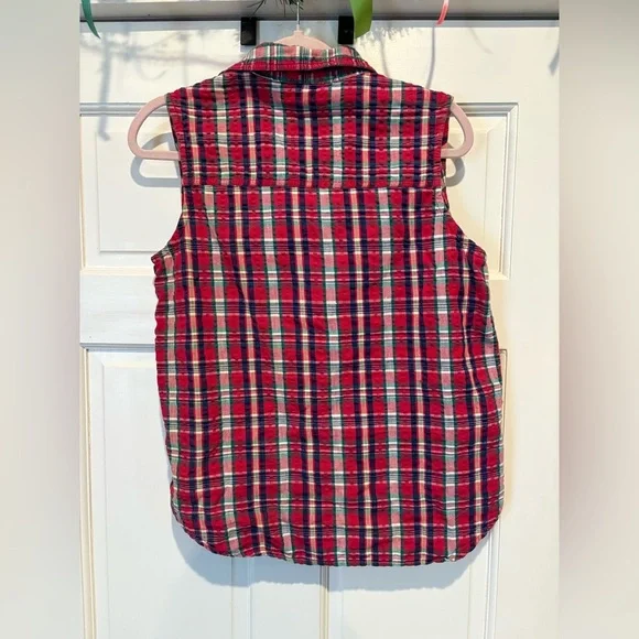 Vintage 90’s Private Party Plaid Matching Set With Sleeveless Collar Shirt - Picture 3 of 7